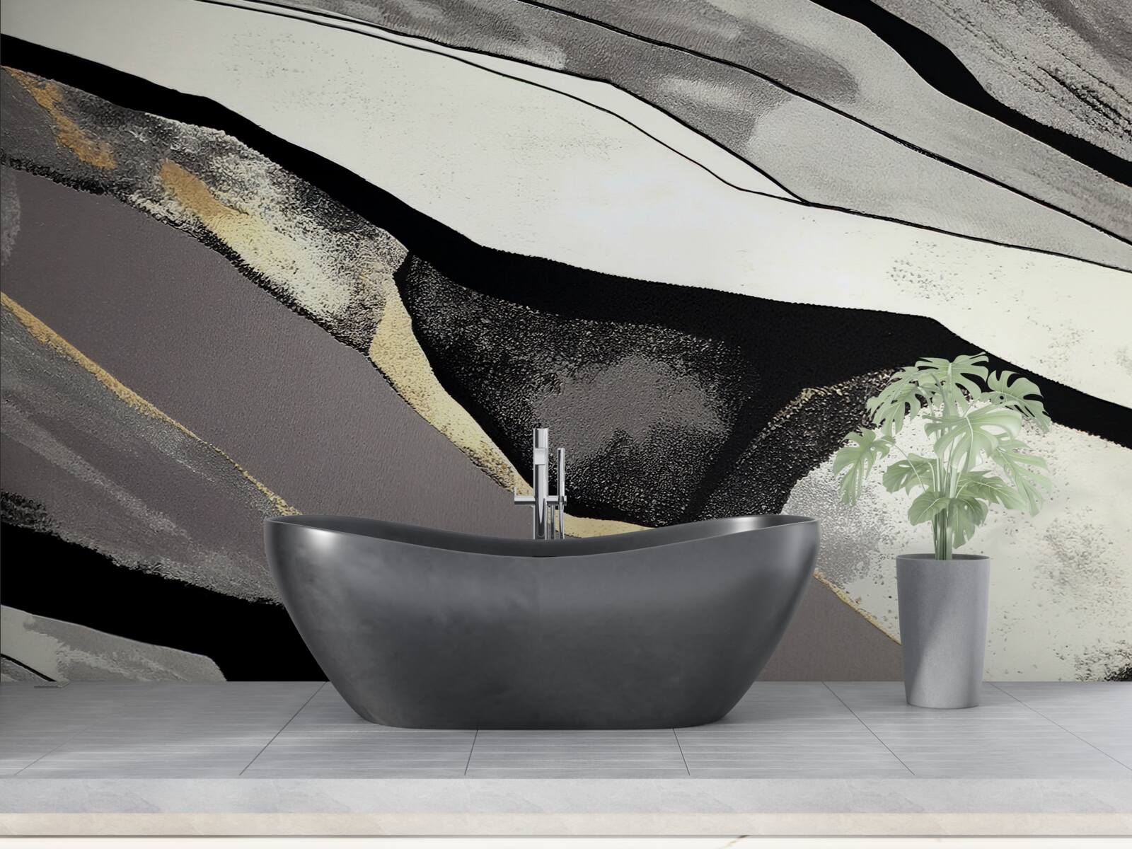 Fototapeta niesforne szczyty górskie, obute w czerń