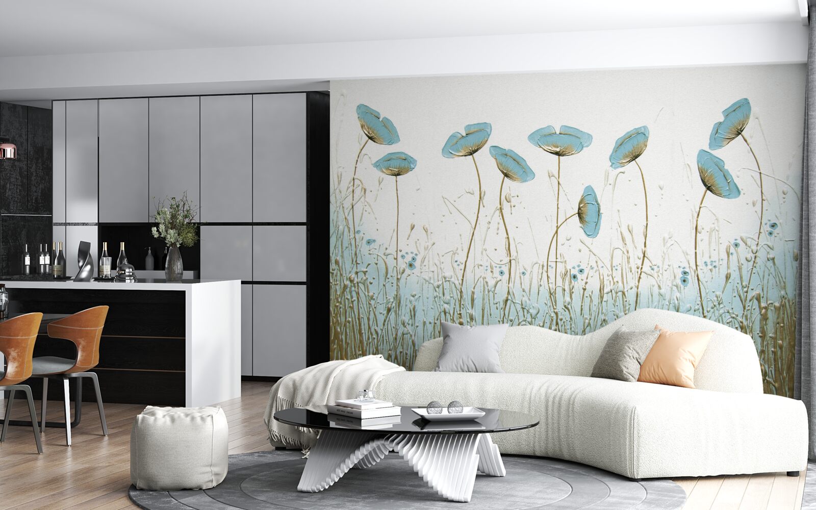 Fototapeta smukłe niebieskie maki