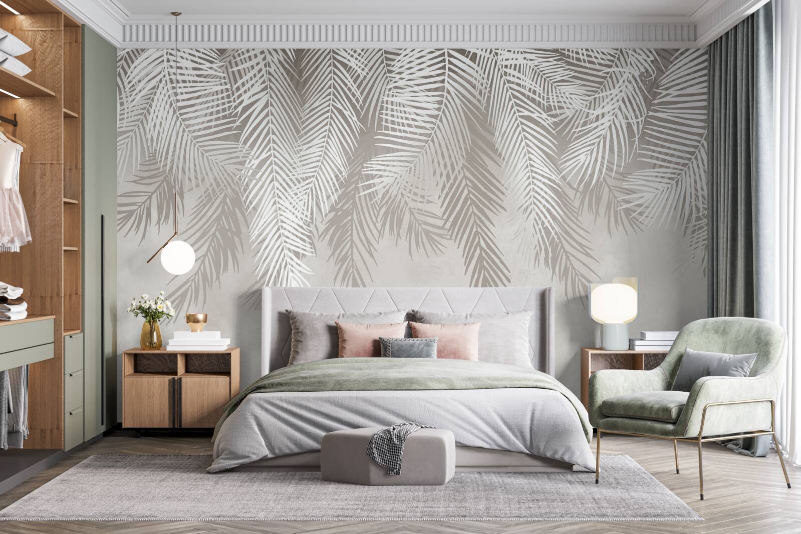 Fototapeta pióra zwisają na jasnym tle