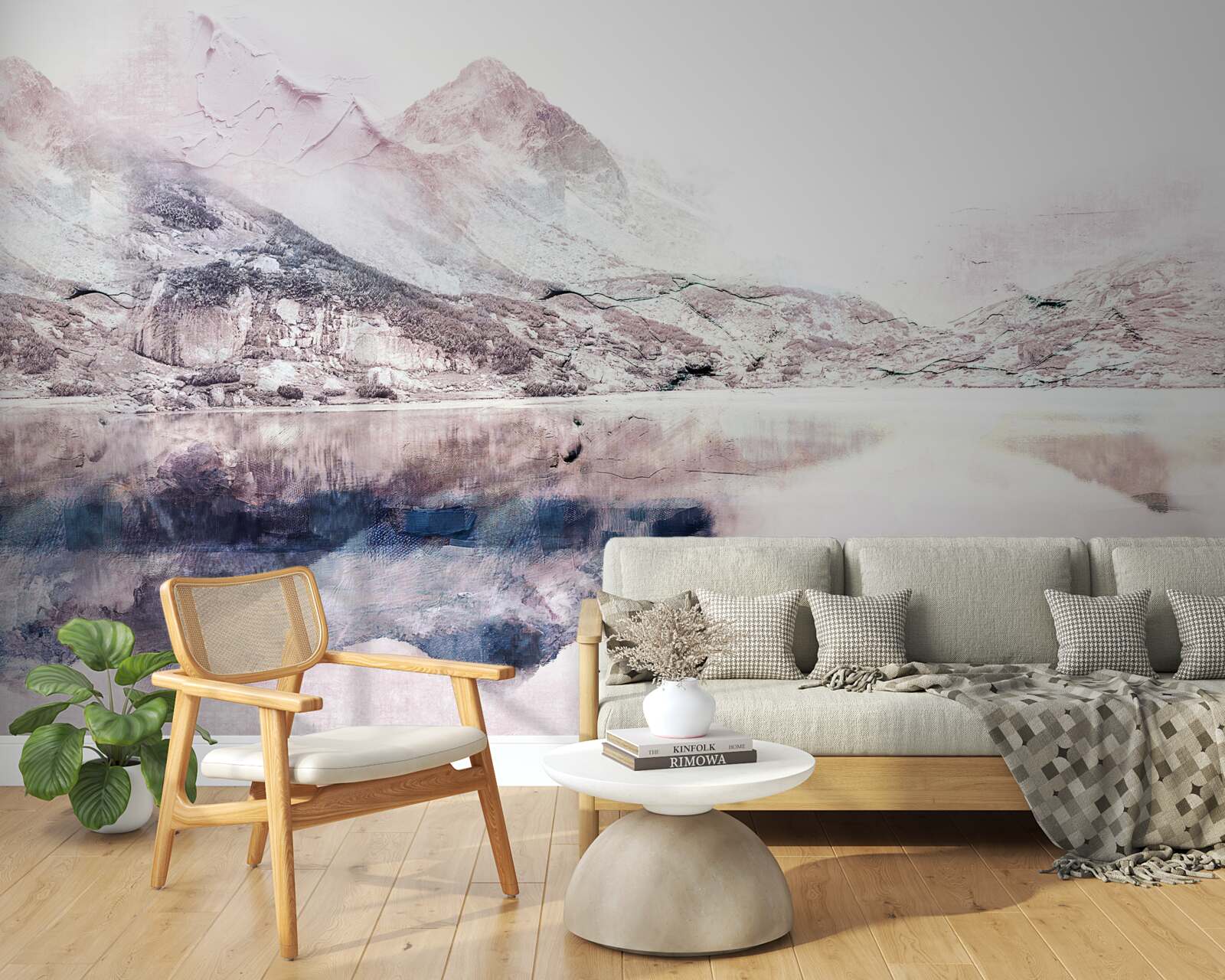 Fototapeta odbicie wysokich gór w lustrzanej powierzchni wody