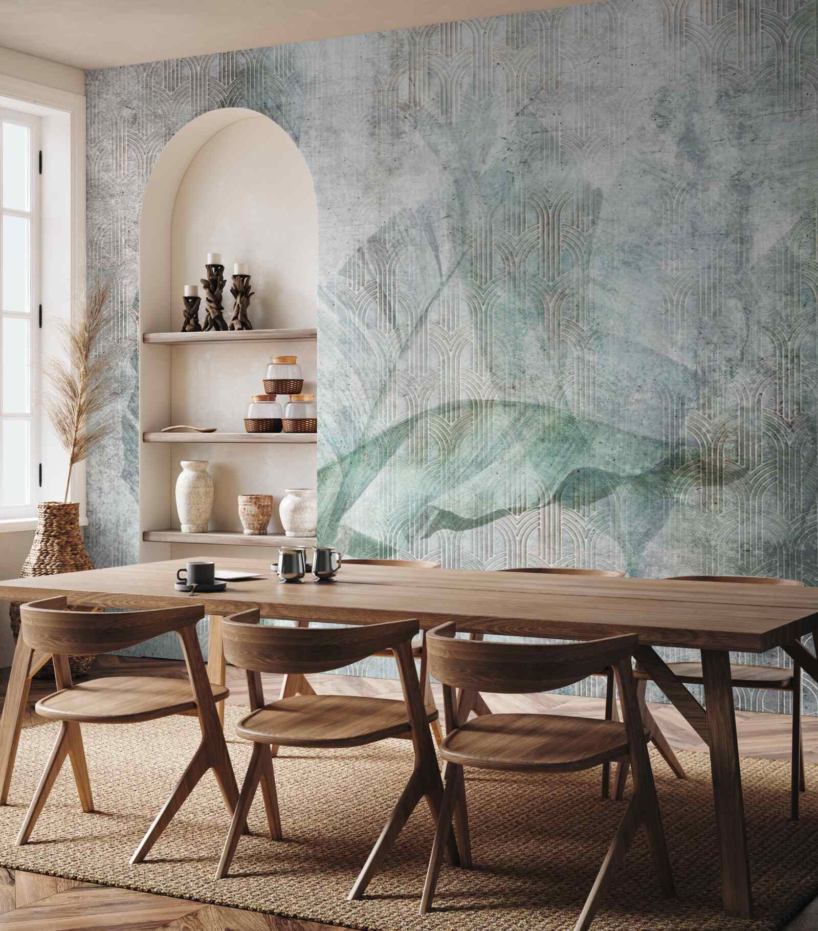 Fototapeta akwarele inspirowane roślinnością dżungli