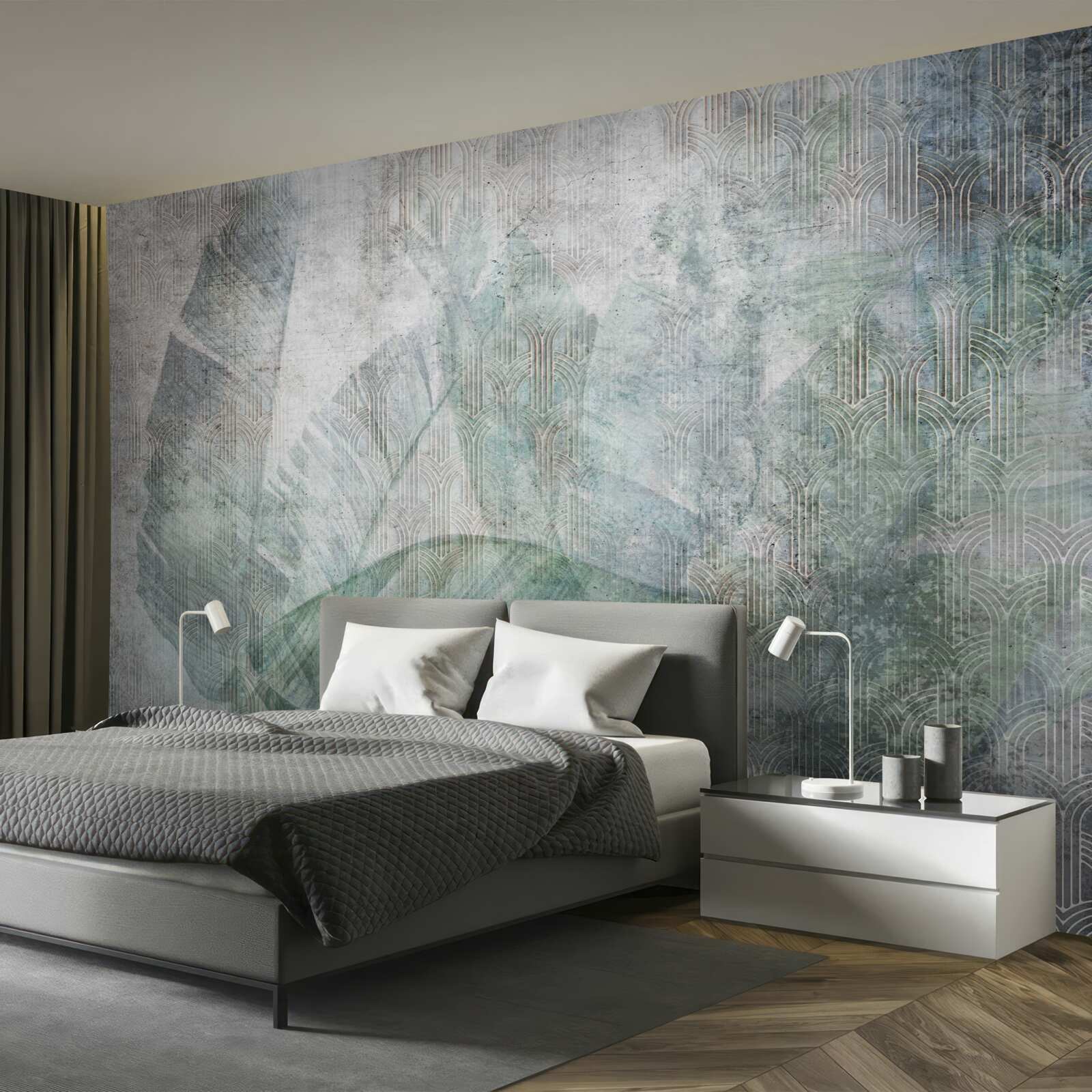 Fototapeta akwarele inspirowane roślinnością dżungli