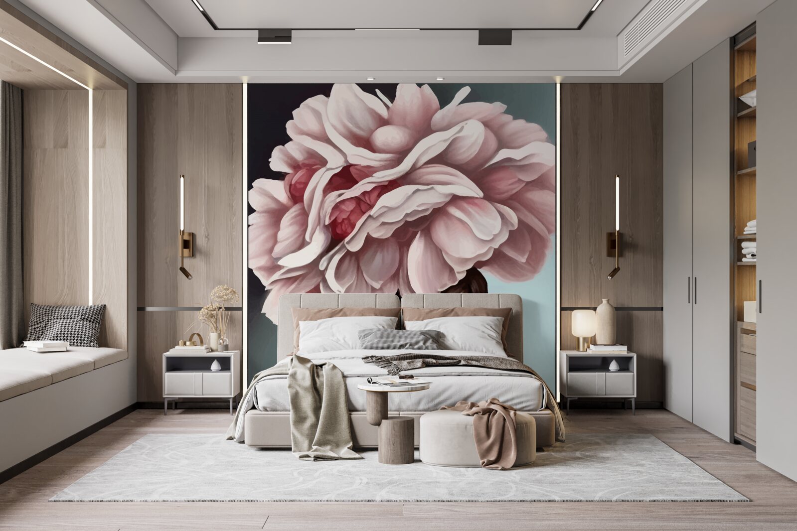 Fototapeta dziewczyna, której włosy zastąpiono kwiatami