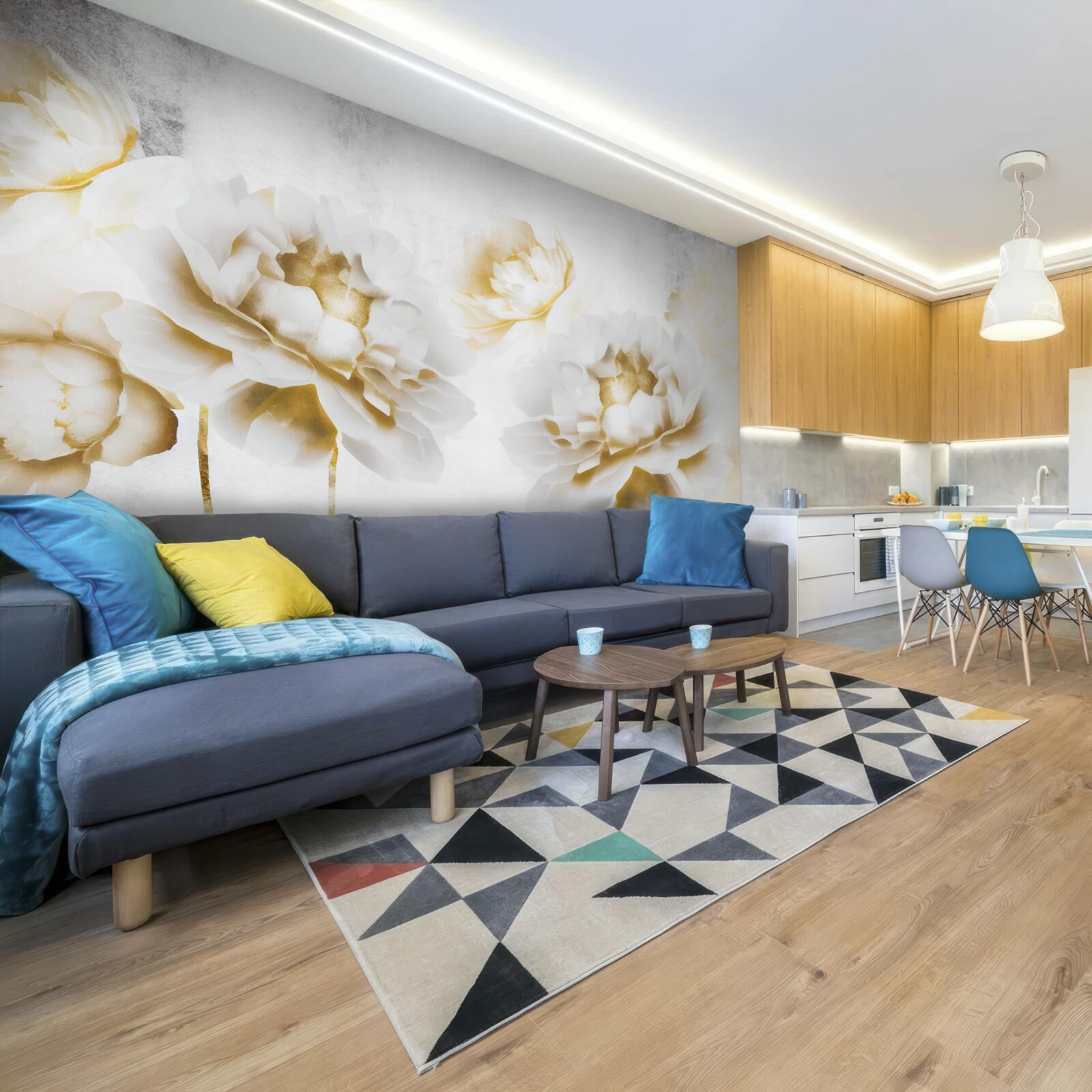 Fototapeta felicia, ciesząca oko swoją złocistą śnieżnobiałością