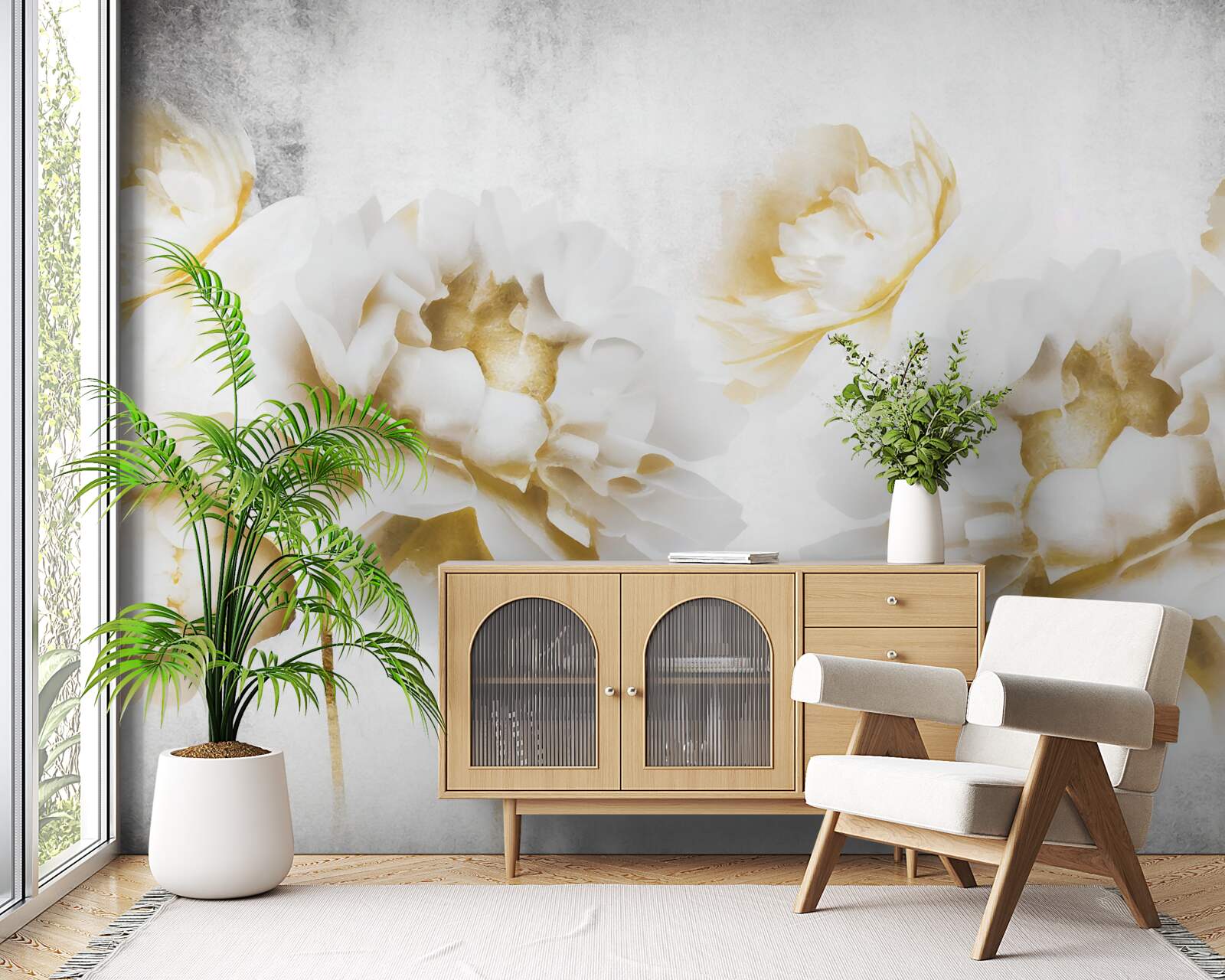 Fototapeta felicia, ciesząca oko swoją złocistą śnieżnobiałością