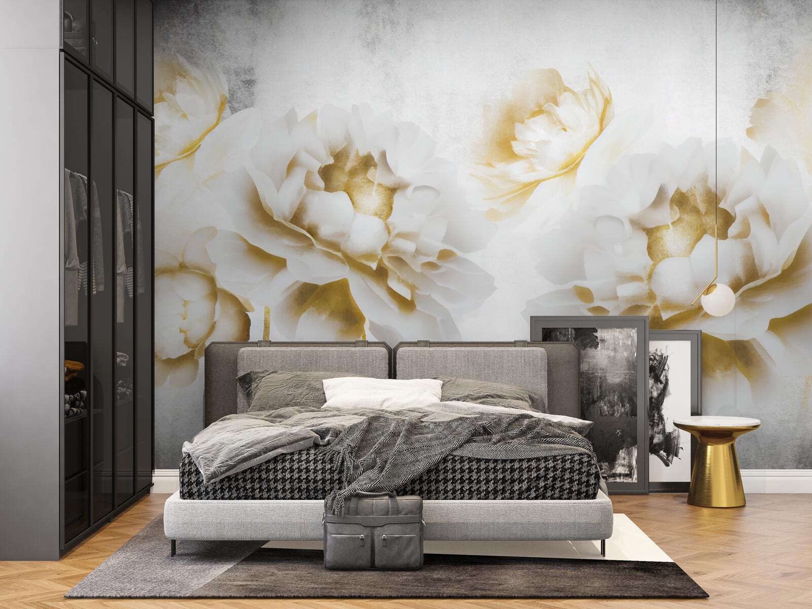 Fototapeta felicia, ciesząca oko swoją złocistą śnieżnobiałością