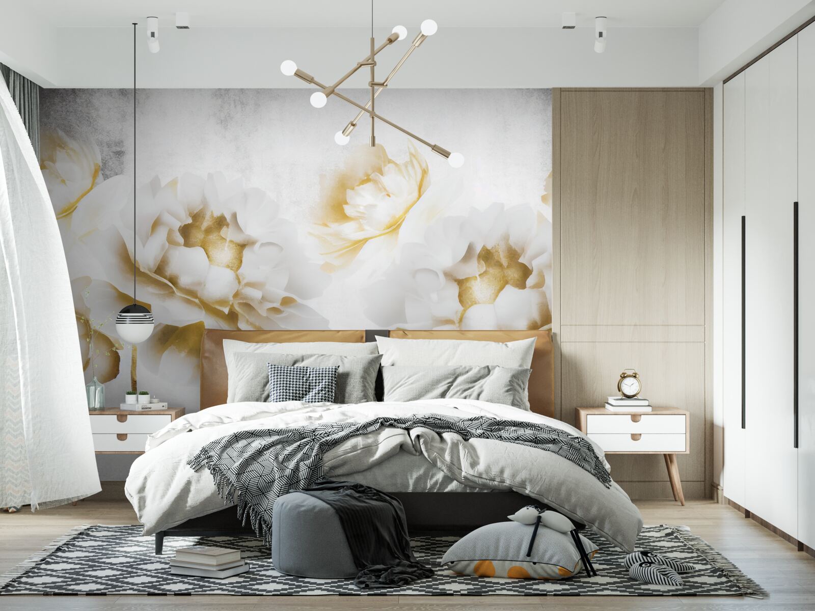 Fototapeta felicia, ciesząca oko swoją złocistą śnieżnobiałością