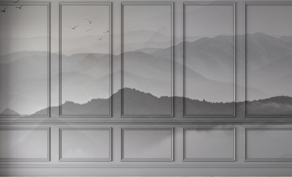 Fototapeta góry pokrywa coraz gęstsza mgła