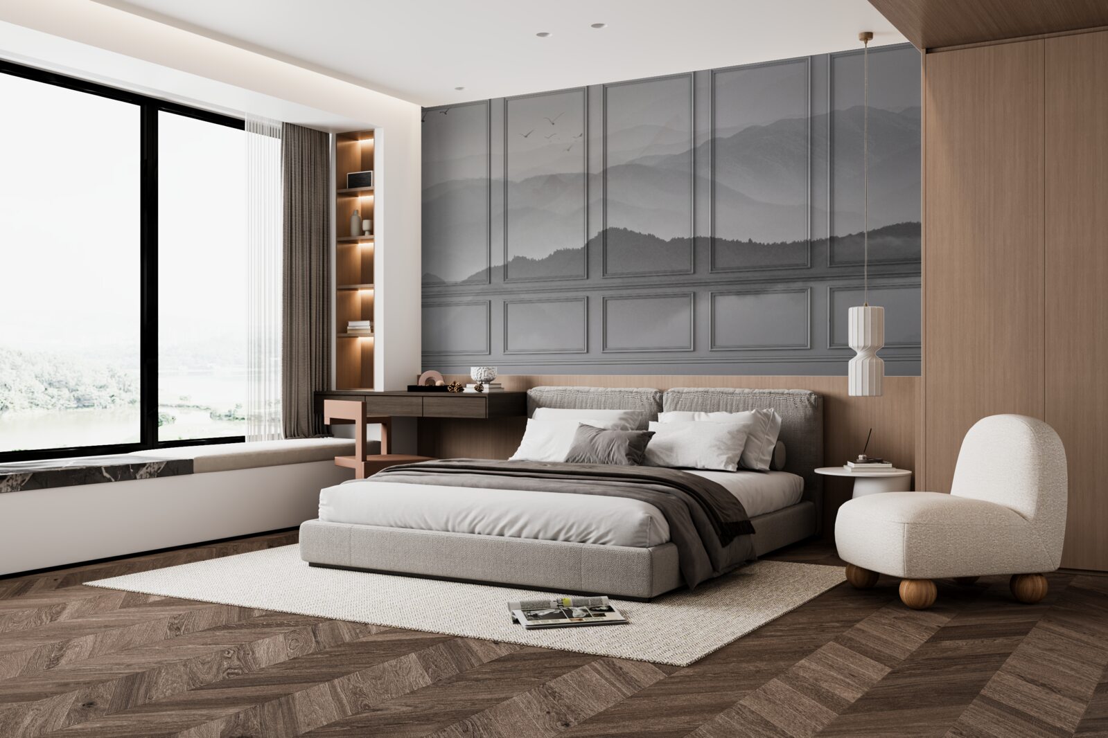 Fototapeta góry pokrywa coraz gęstsza mgła