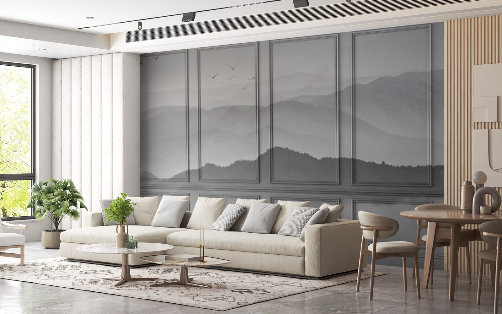 Fototapeta góry pokrywa coraz gęstsza mgła