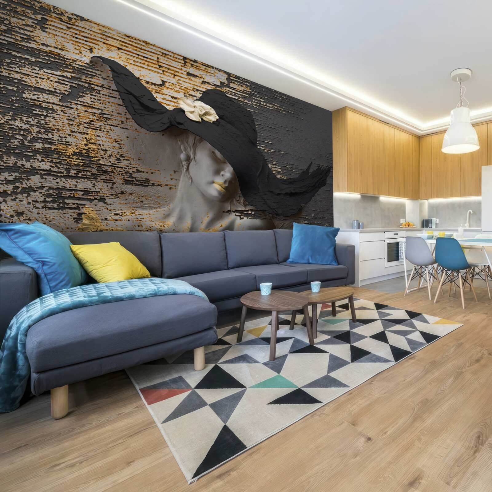 Fototapeta kobieta z kwiatami w czapce