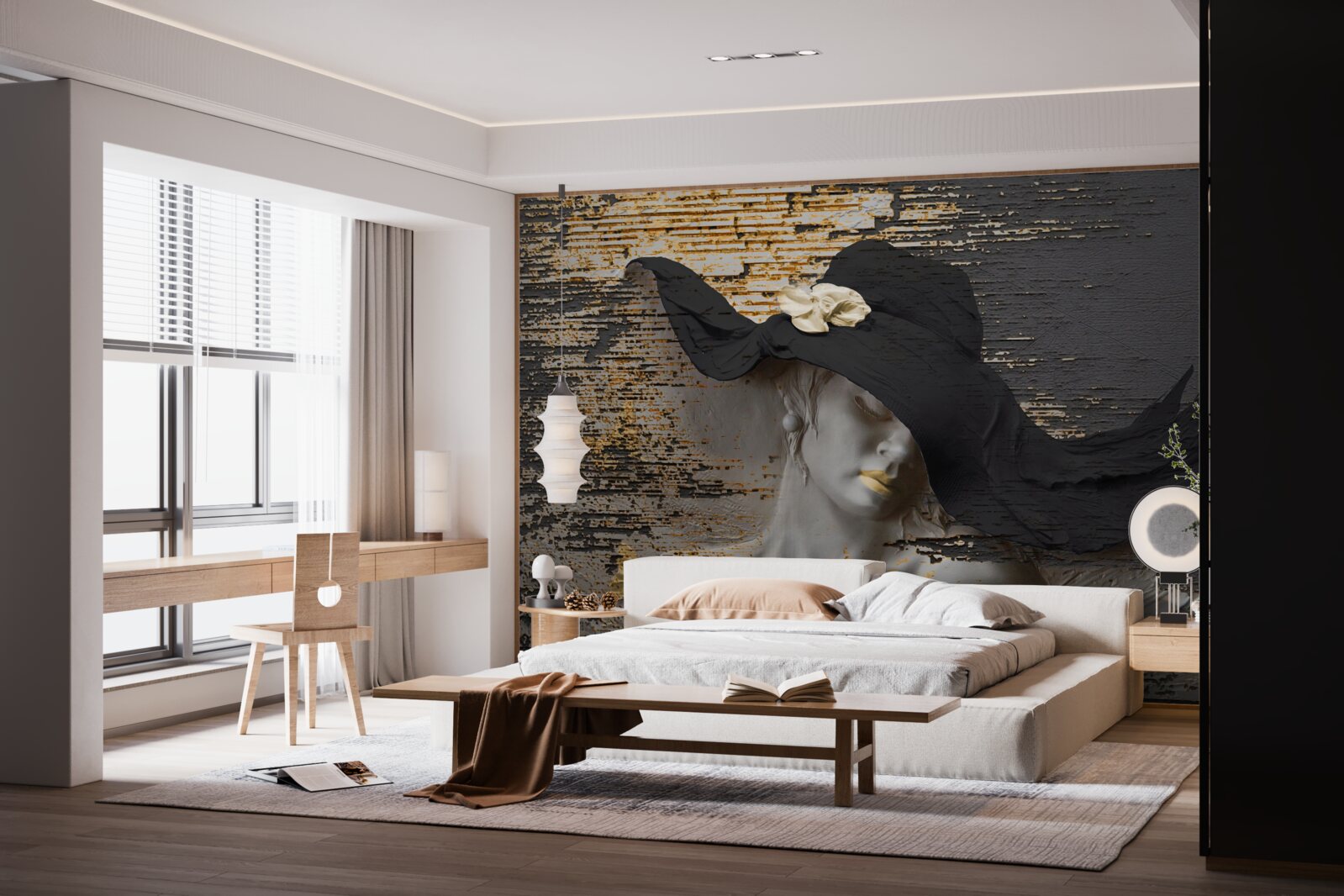 Fototapeta kobieta z kwiatami w czapce