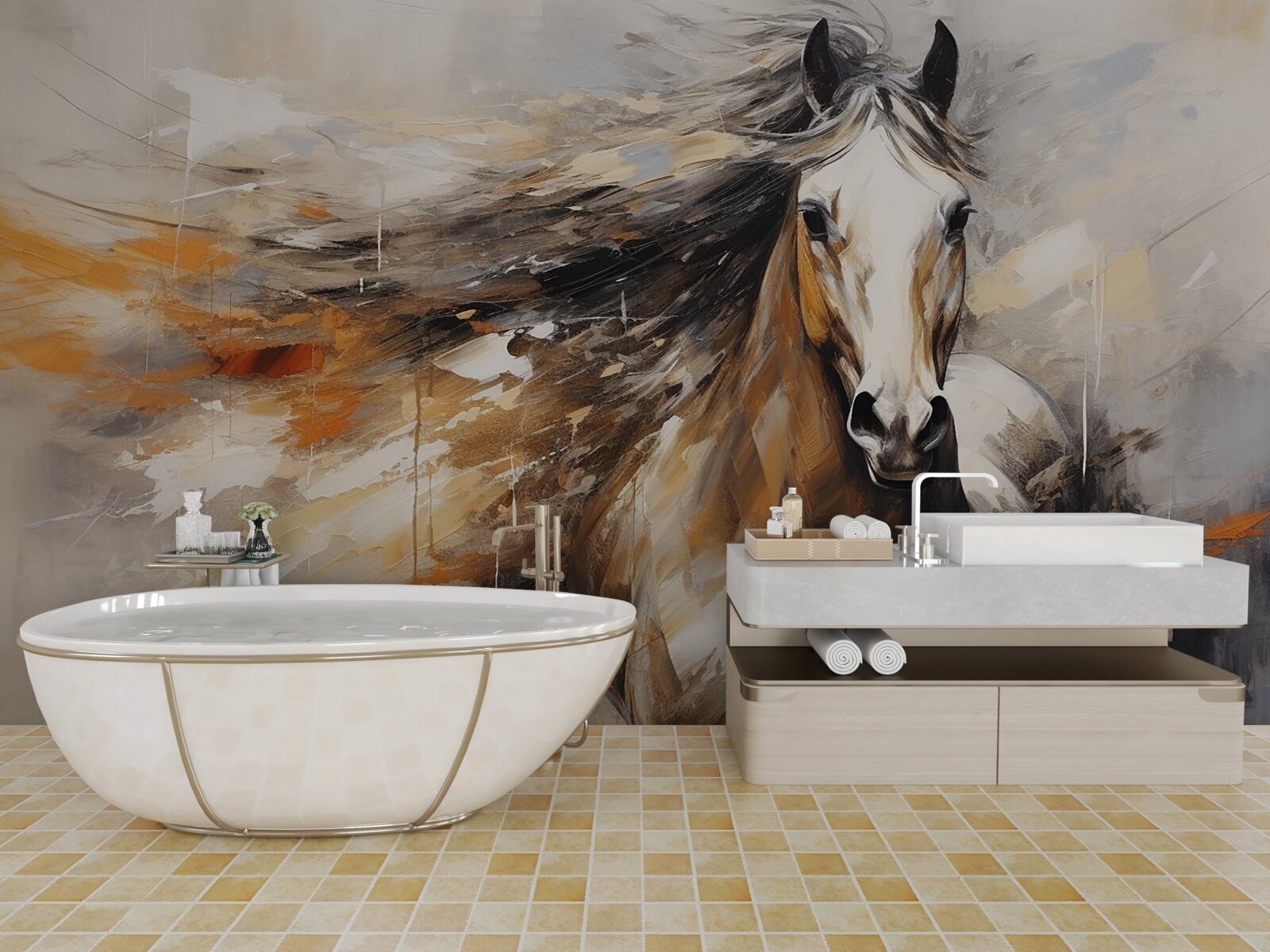 Fototapeta wspaniała jasnobrązowa grzywa konia