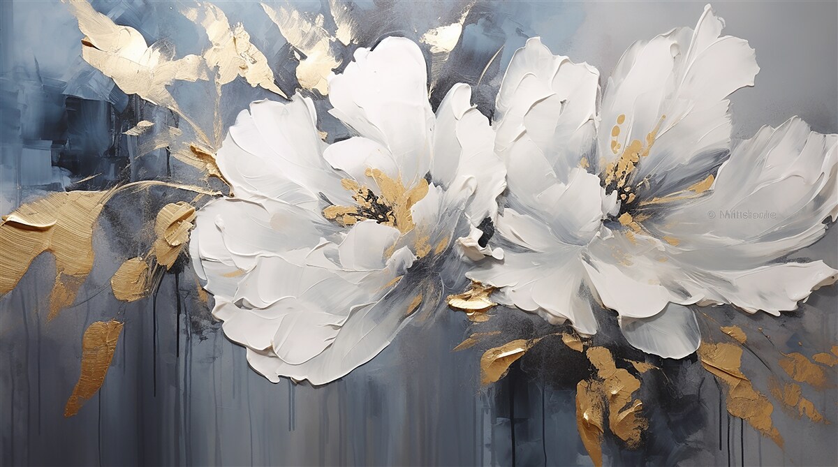 Fototapeta podczas ulewy miękkie śnieżnobiałe pąki