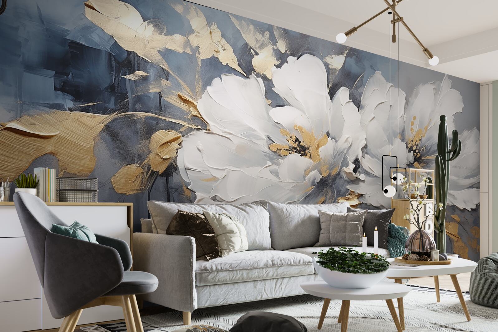 Fototapeta podczas ulewy miękkie śnieżnobiałe pąki