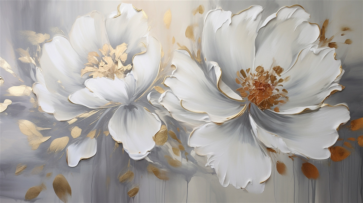 Fototapeta luksusowe pąki kwiatowe w śnieżnobiałym kolorze