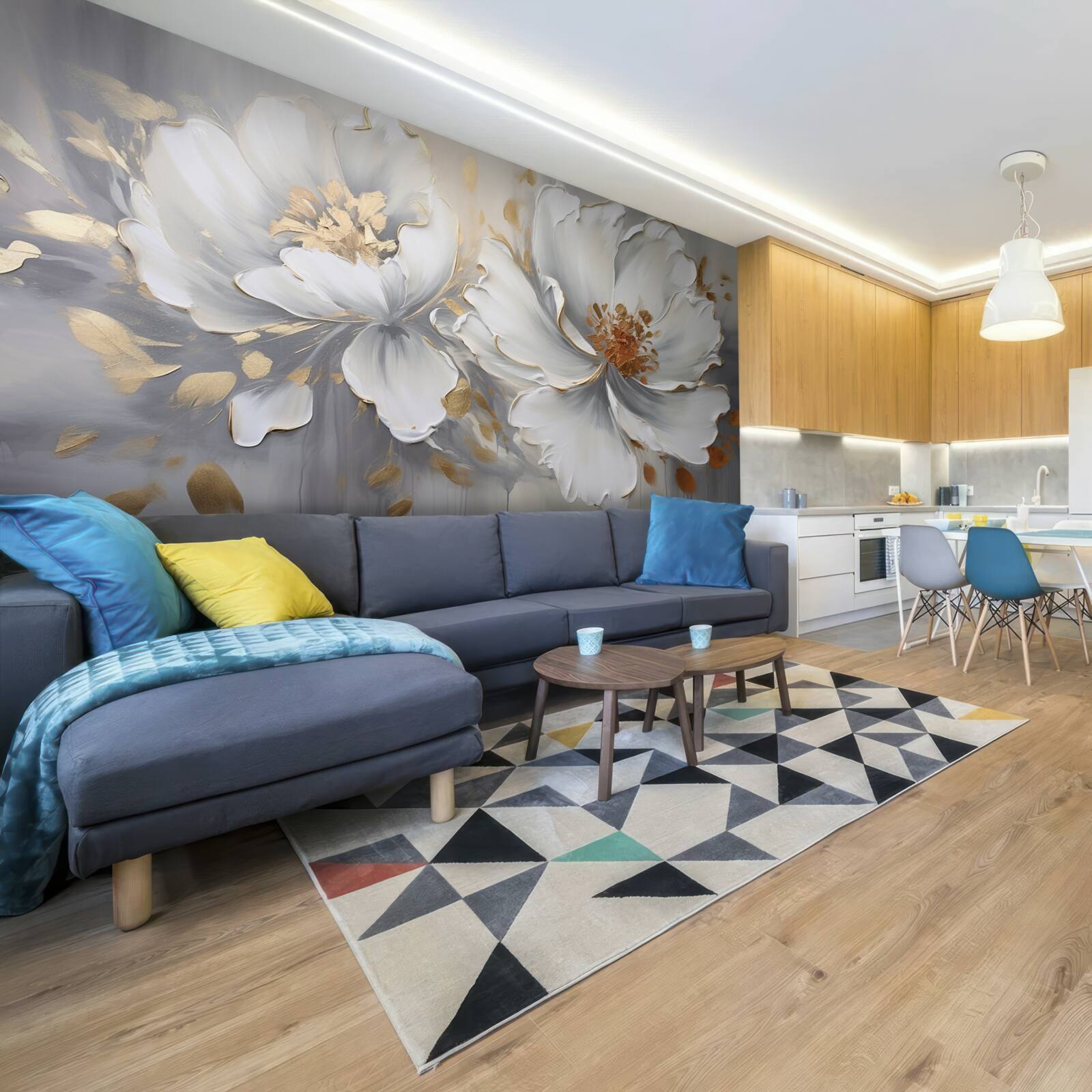 Fototapeta luksusowe pąki kwiatowe w śnieżnobiałym kolorze