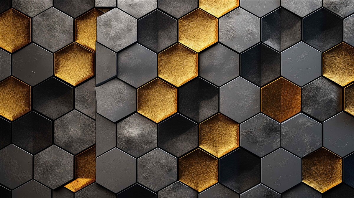 Fototapeta symulacja uli pszczół ze złotem