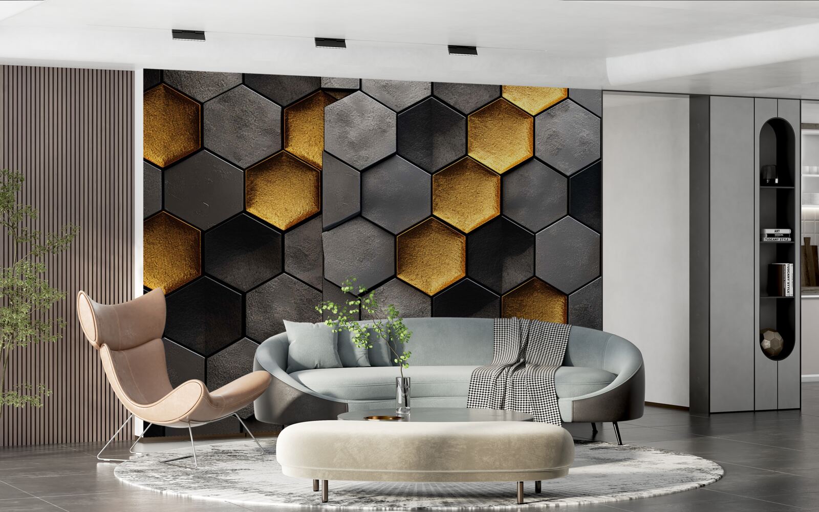 Fototapeta symulacja uli pszczół ze złotem