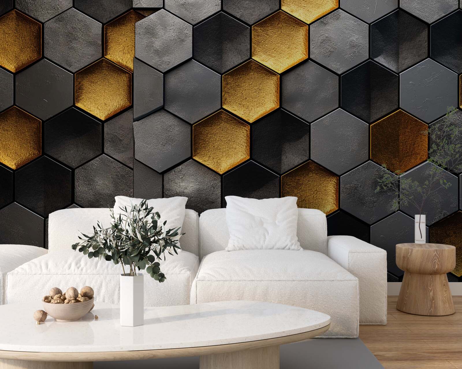 Fototapeta symulacja uli pszczół ze złotem