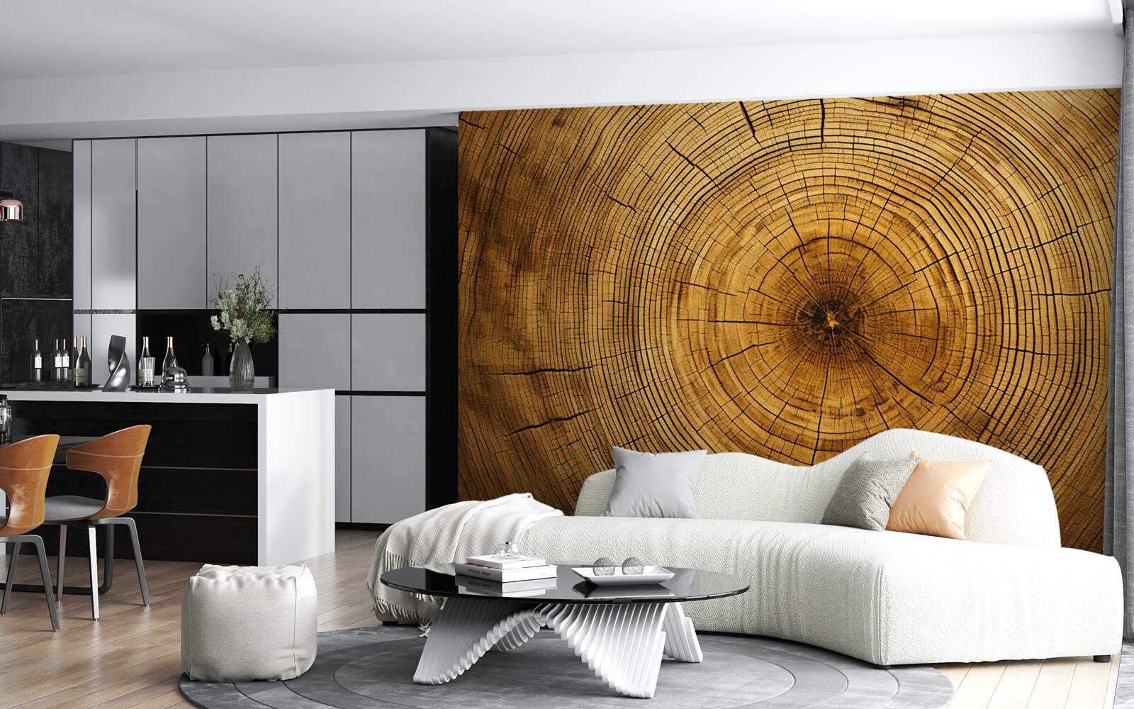 Fototapeta fragmenty filaru drzewa bogate w wielowiekowe warstwy