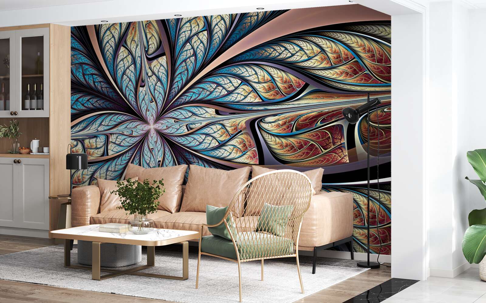 Fototapeta liście palmowe w abstrakcji