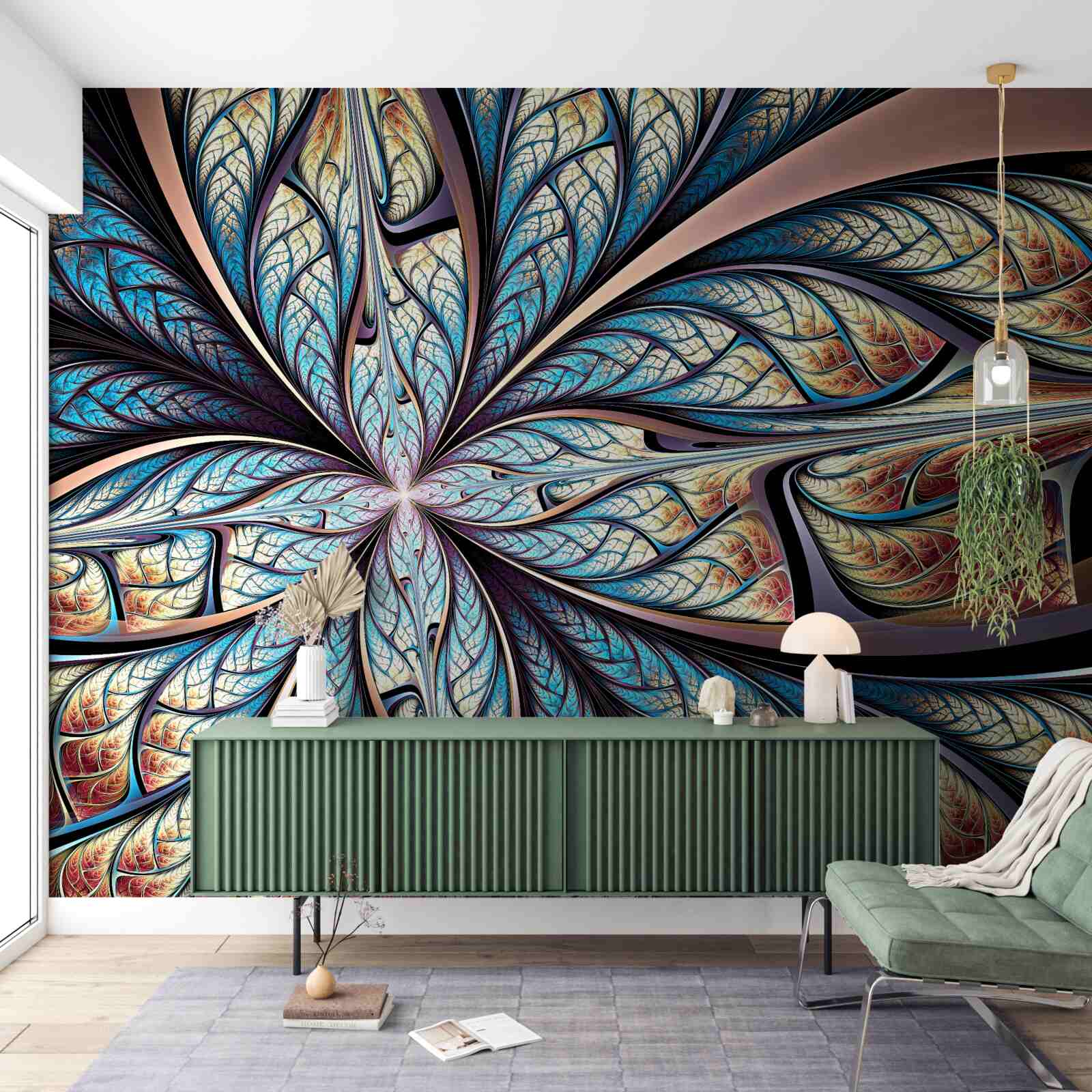 Fototapeta liście palmowe w abstrakcji