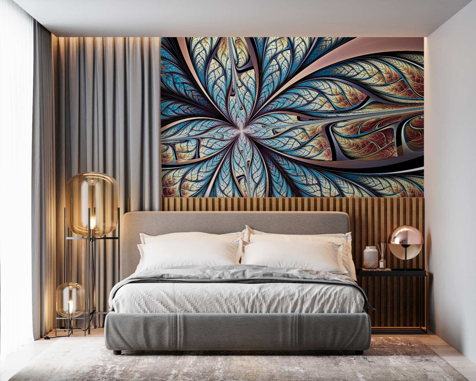 Fototapeta liście palmowe w abstrakcji