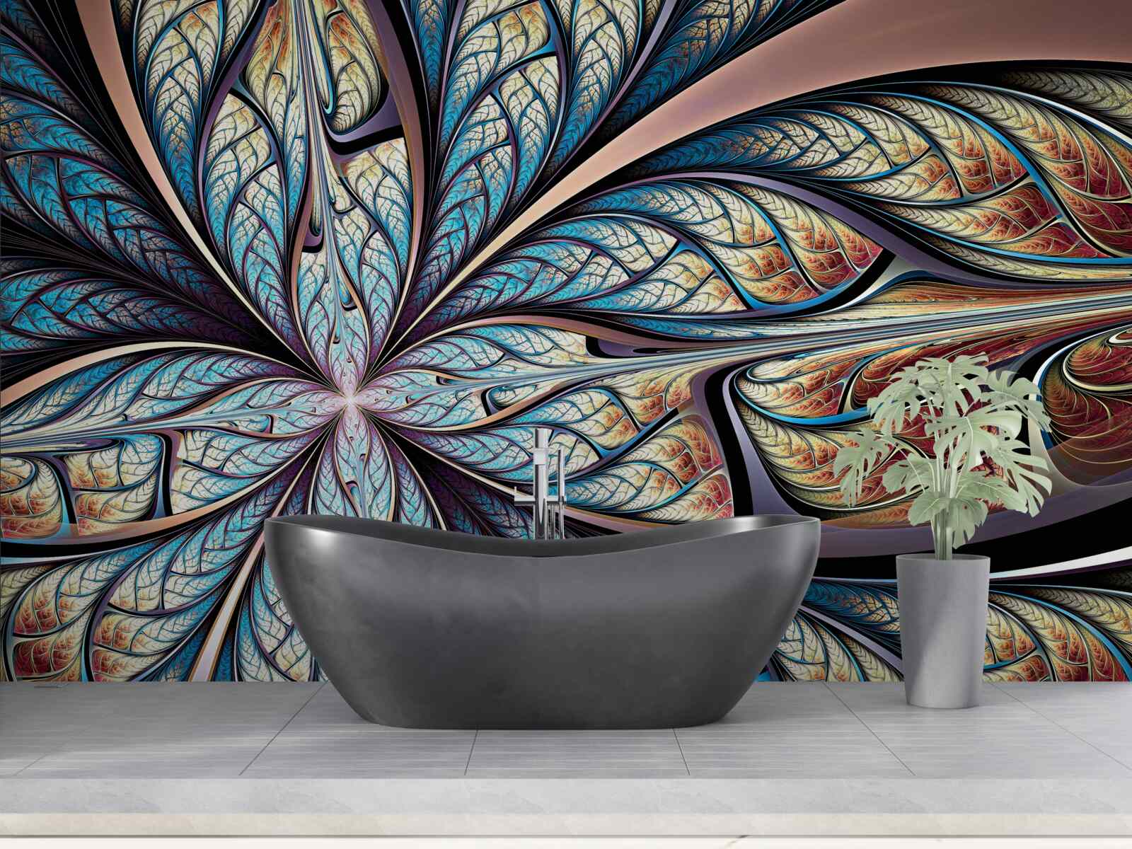 Fototapeta liście palmowe w abstrakcji