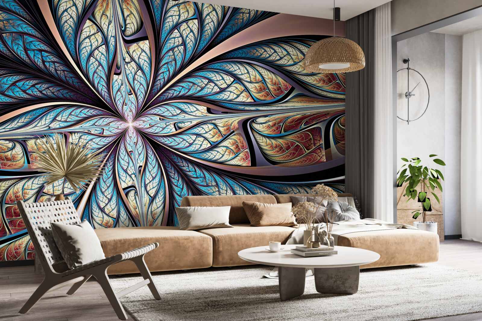 Fototapeta liście palmowe w abstrakcji