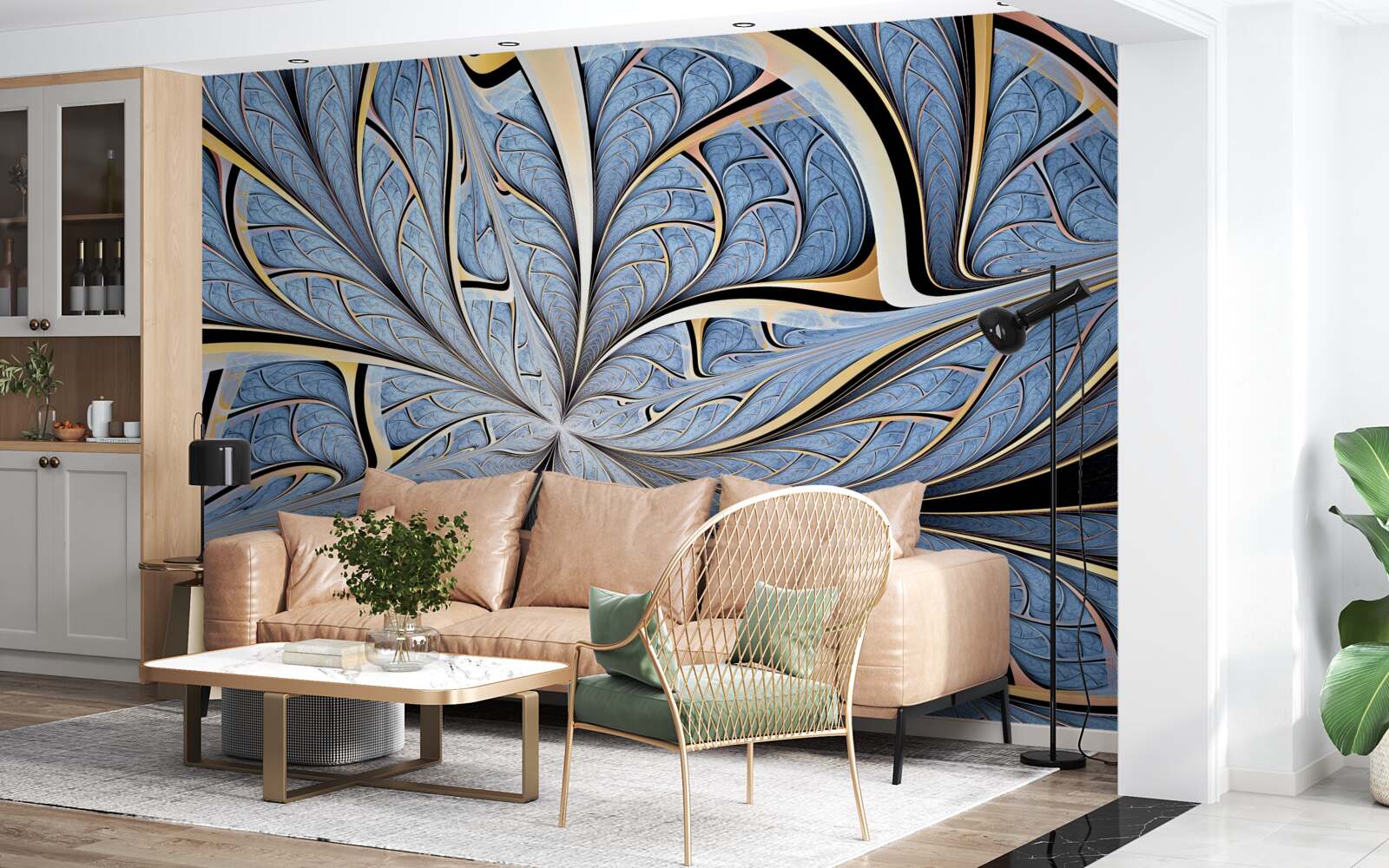 Fototapeta sufit wykonany jest ze szkła, zapewniając widok na niebo