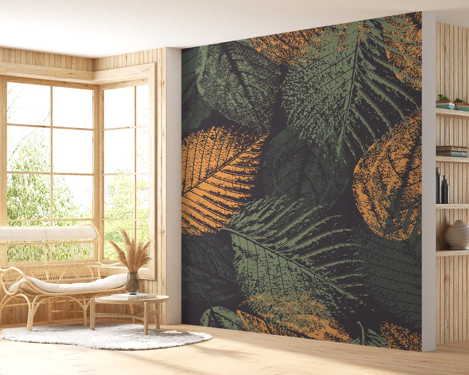 Fototapeta akwarele przedstawiające jesienne liście