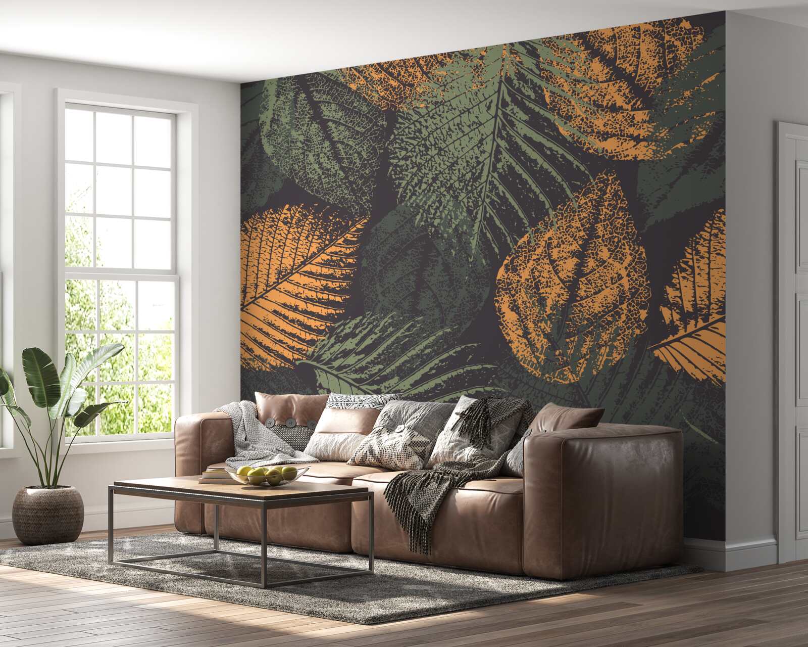 Fototapeta akwarele przedstawiające jesienne liście