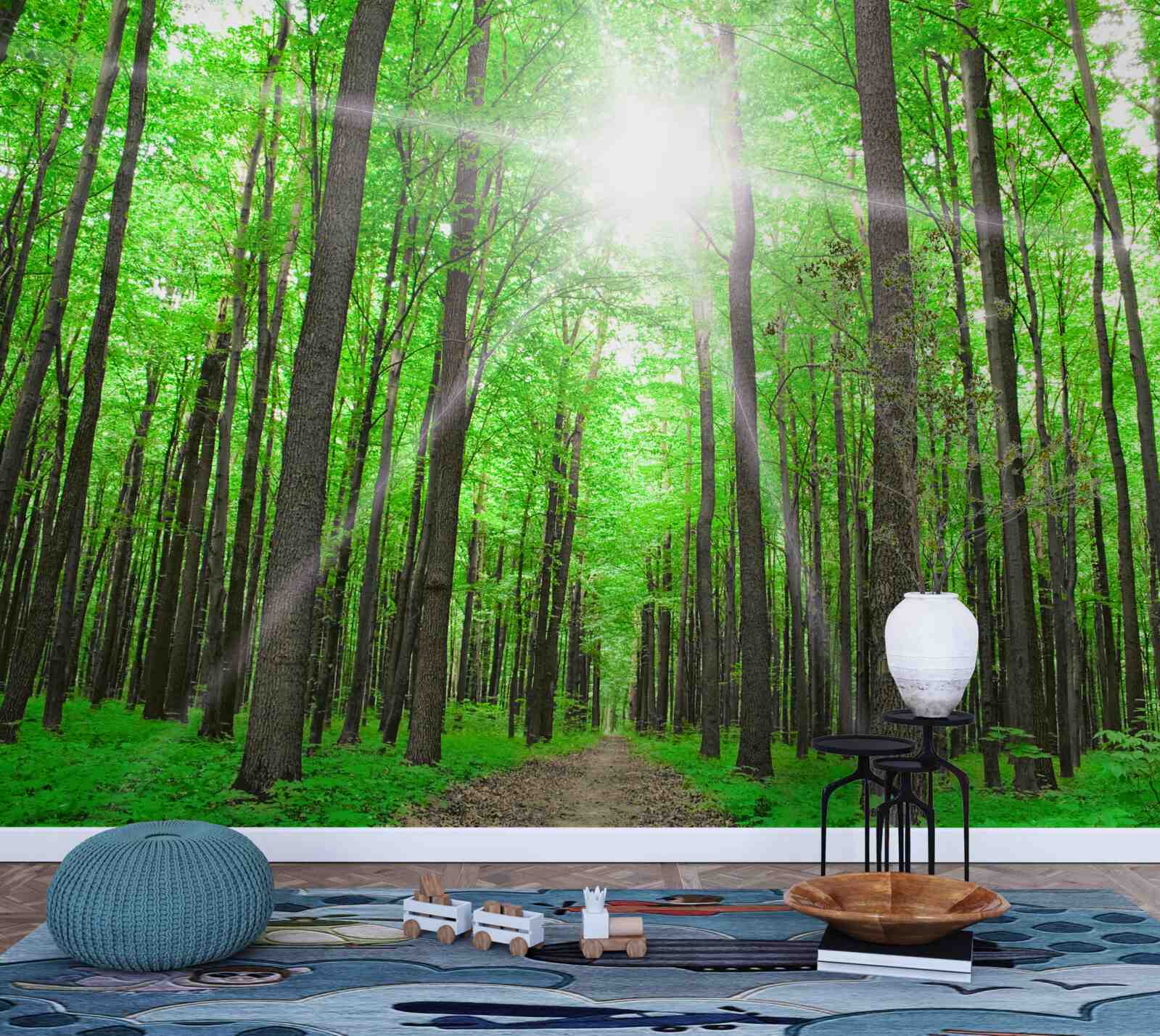 Fototapeta jasny świetlik w gęstej zieleni drzew