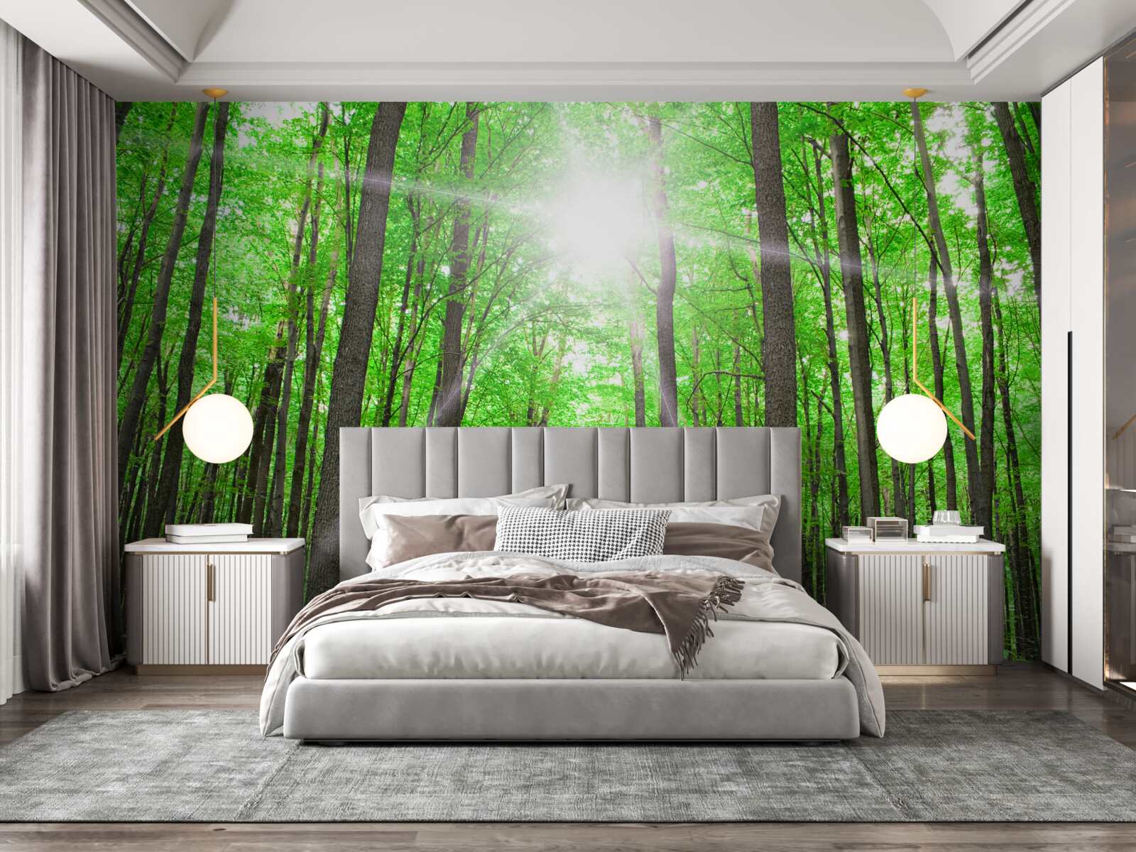 Fototapeta jasny świetlik w gęstej zieleni drzew