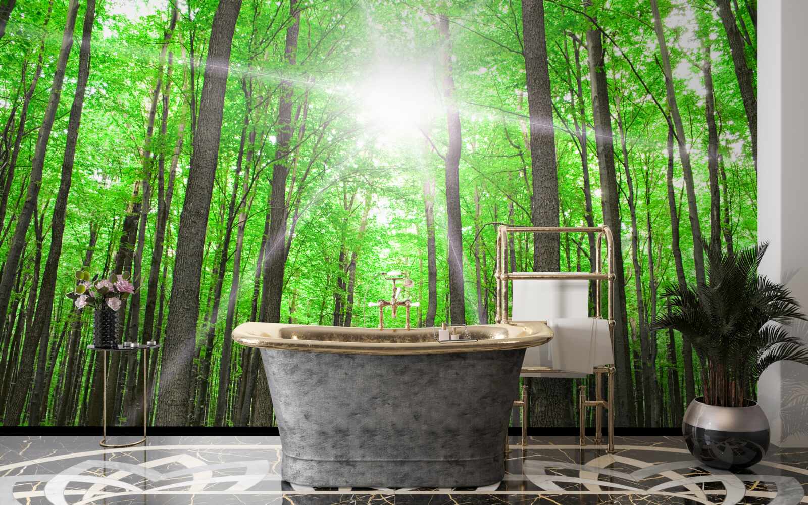 Fototapeta jasny świetlik w gęstej zieleni drzew