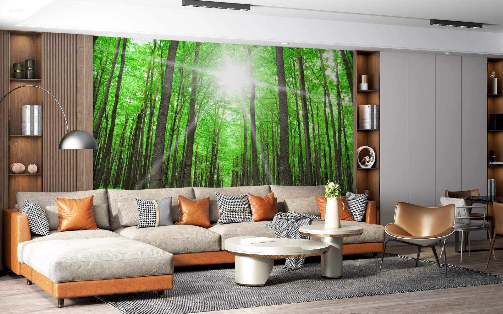 Fototapeta jasny świetlik w gęstej zieleni drzew