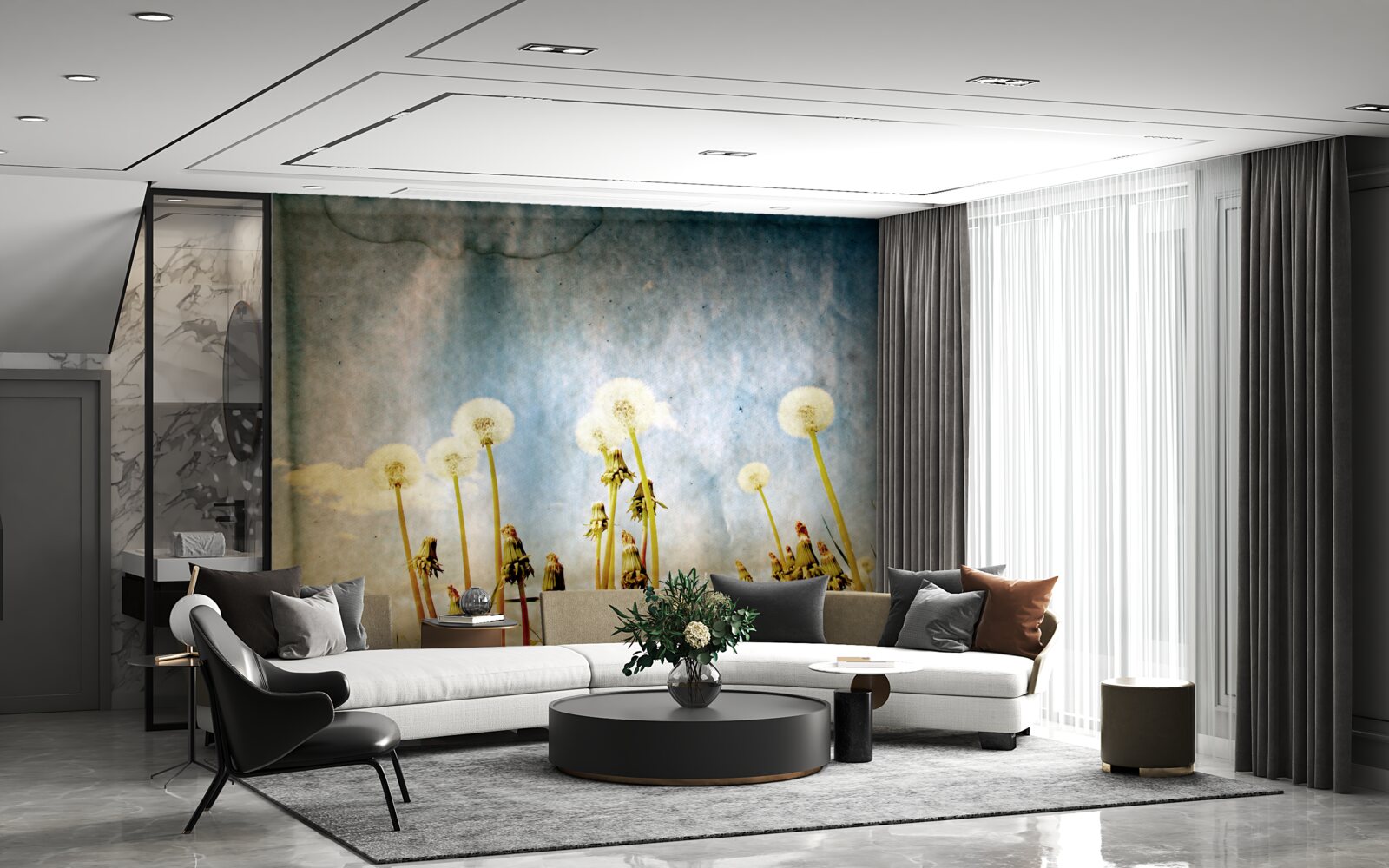 Fototapeta zachód słońca witają wdzięczne mlecze