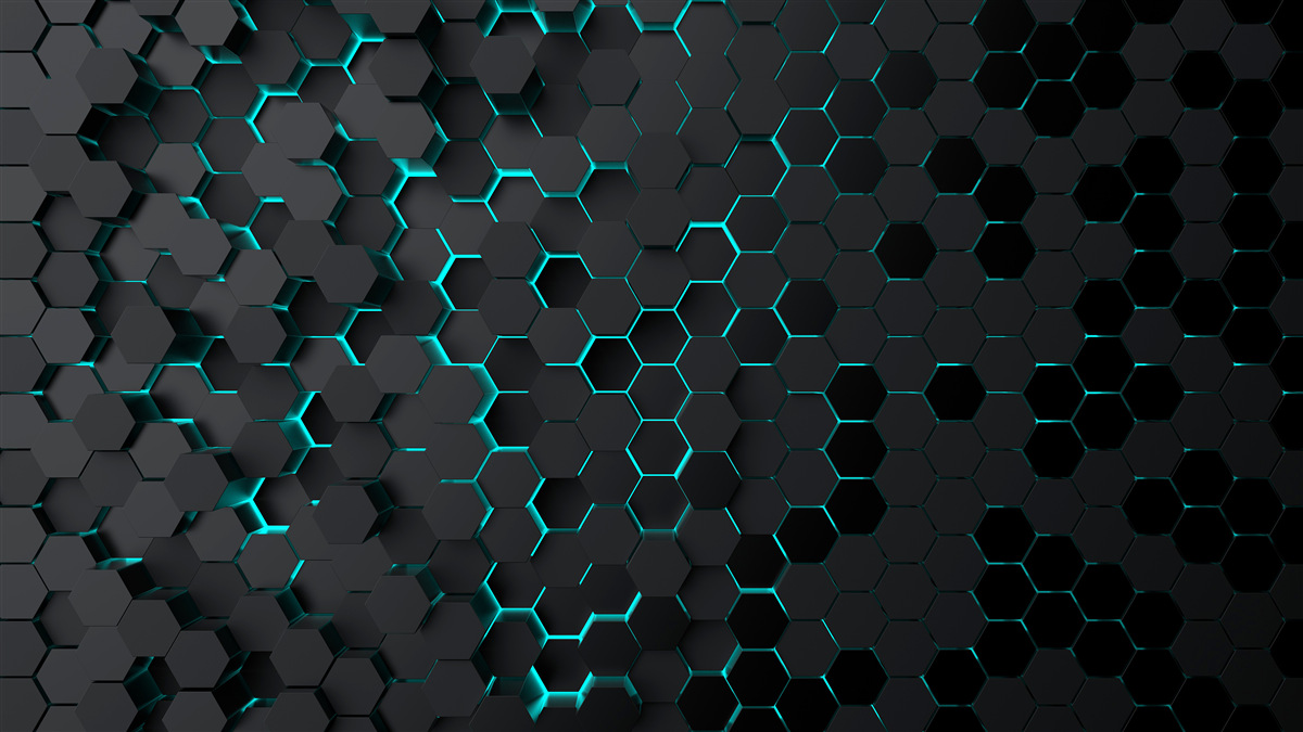 Fototapeta neonowy czarny plaster miodu