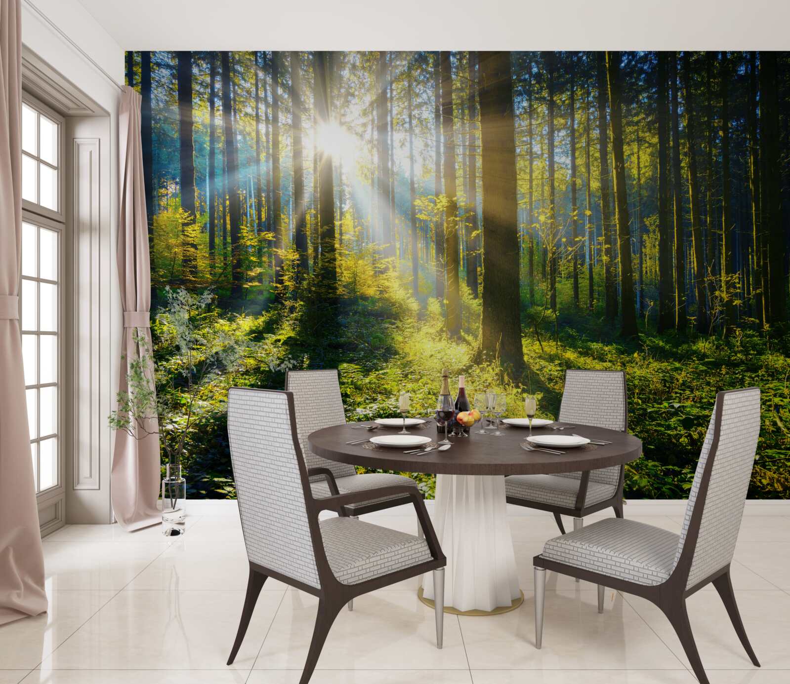 Fototapeta jasne światło ogrzewa zaciemniony zarośla