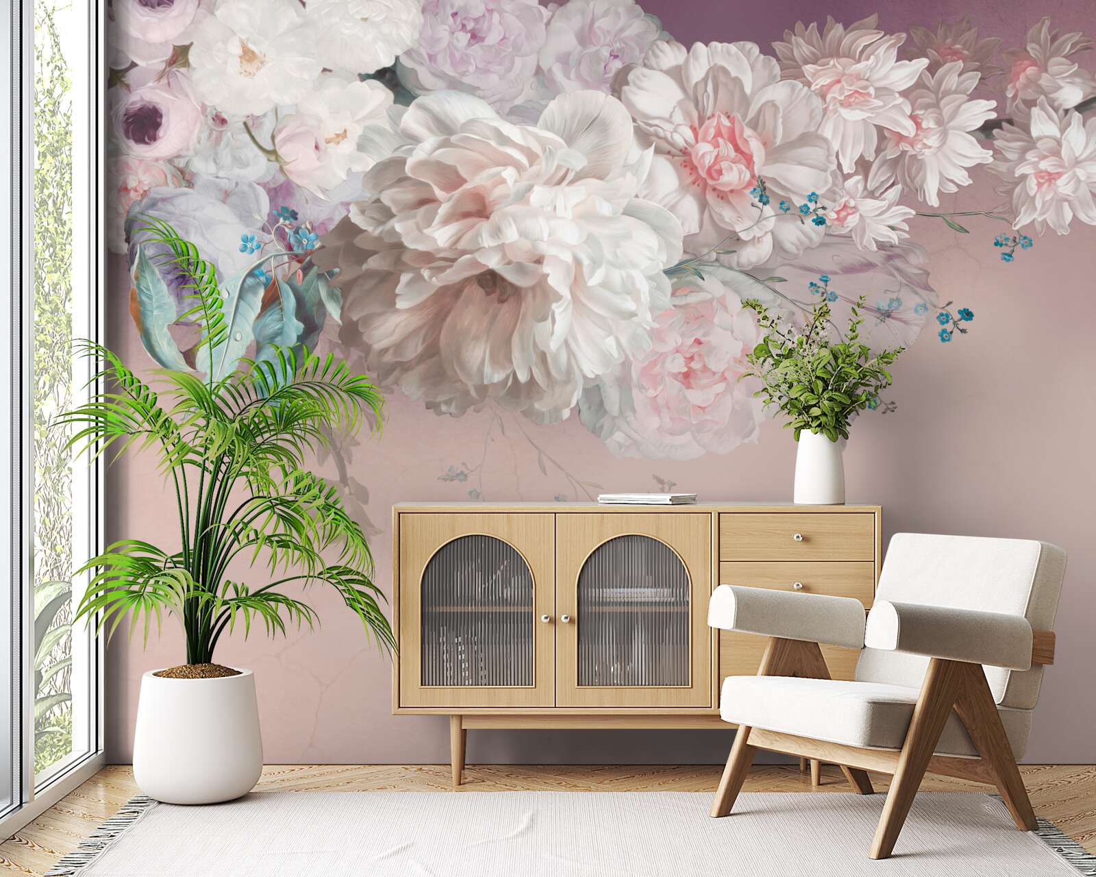 Fototapeta na jednej gałązce rozwijają się delikatne, jasne pąki