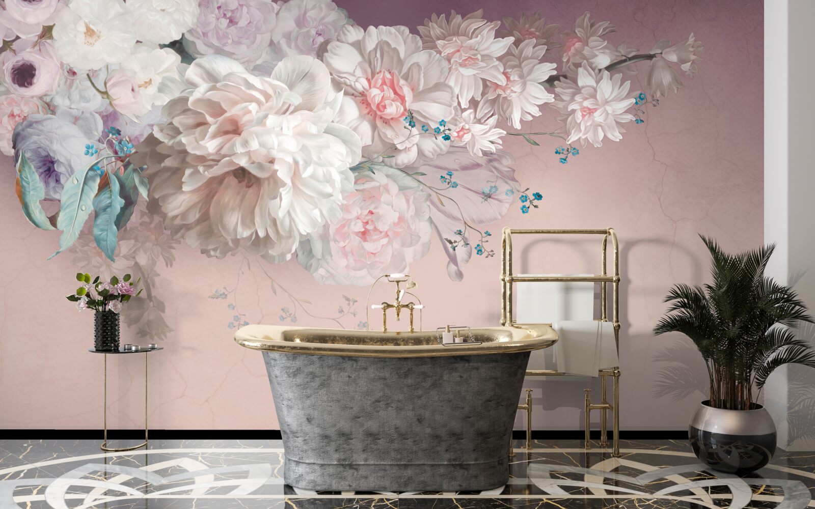 Fototapeta na jednej gałązce rozwijają się delikatne, jasne pąki