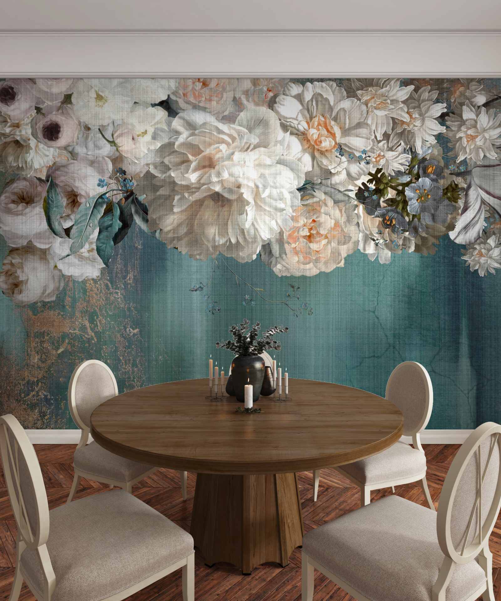 Fototapeta masywna gałąź pokryta pąkami kwiatowymi