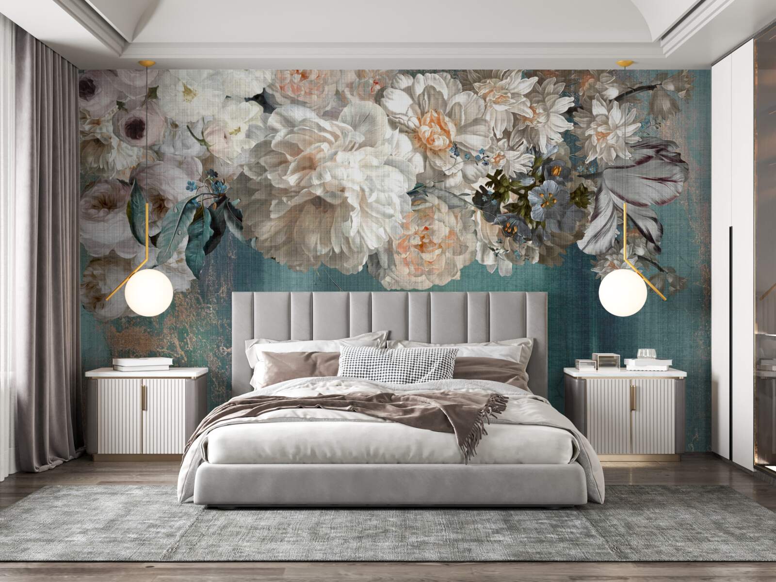 Fototapeta masywna gałąź pokryta pąkami kwiatowymi