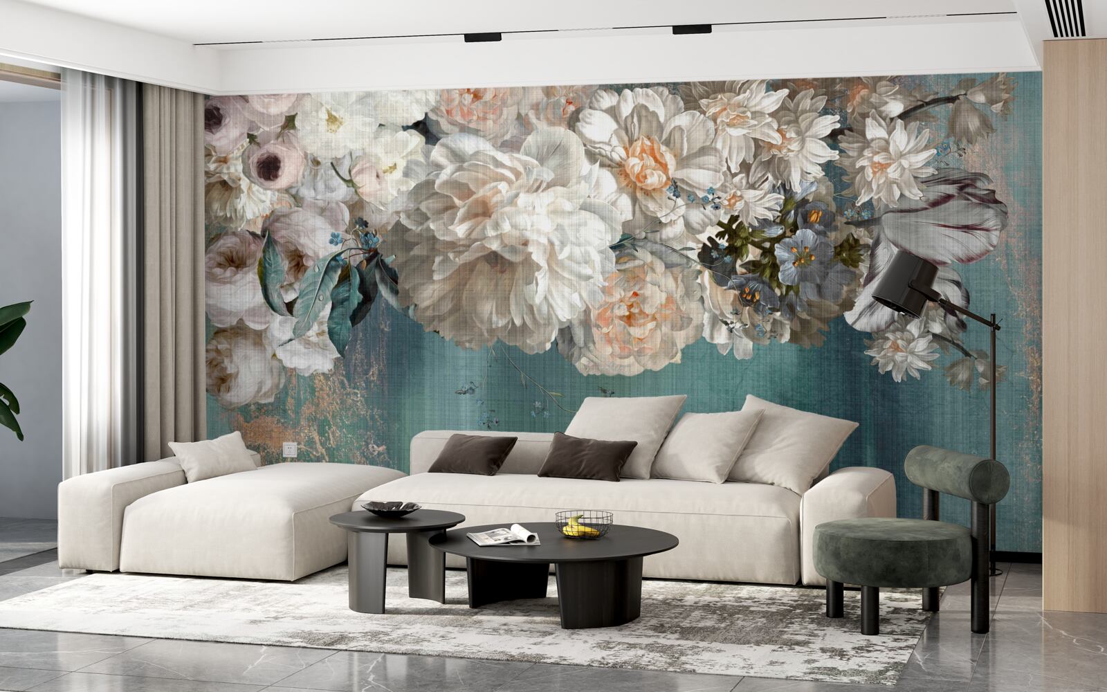 Fototapeta masywna gałąź pokryta pąkami kwiatowymi