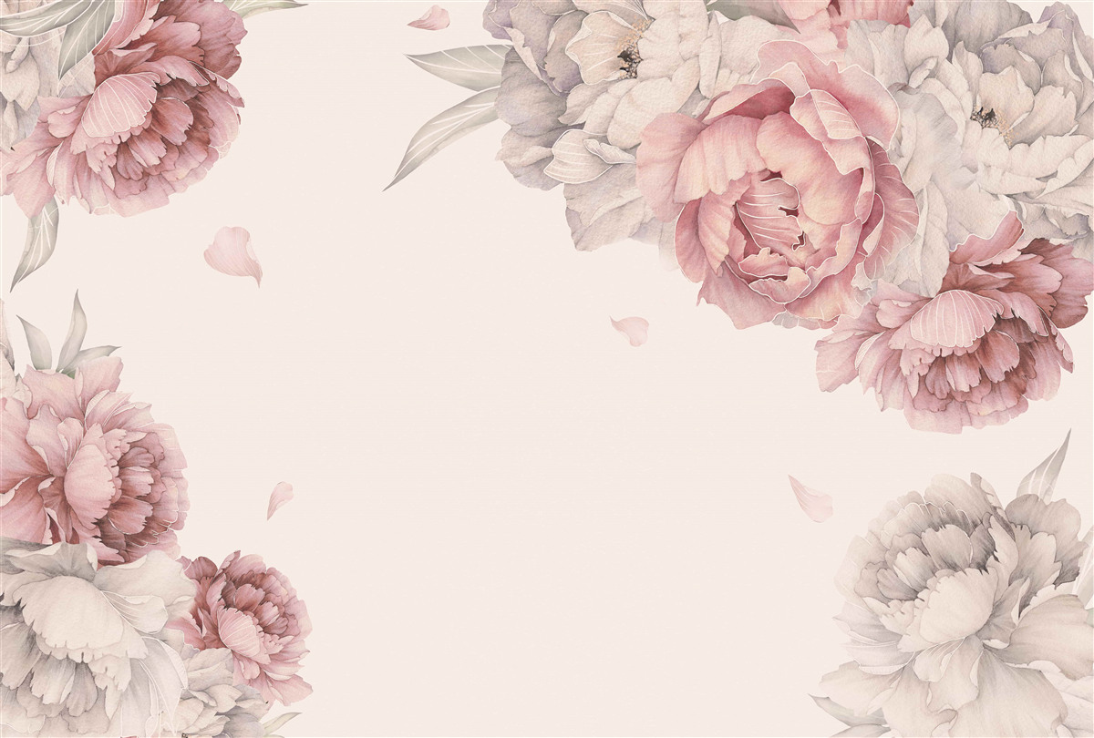 Fototapeta duże gałęzie różowych piwonii