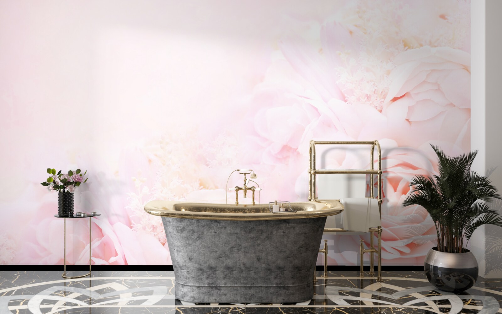 Fototapeta miękkie różowe kwiaty róży