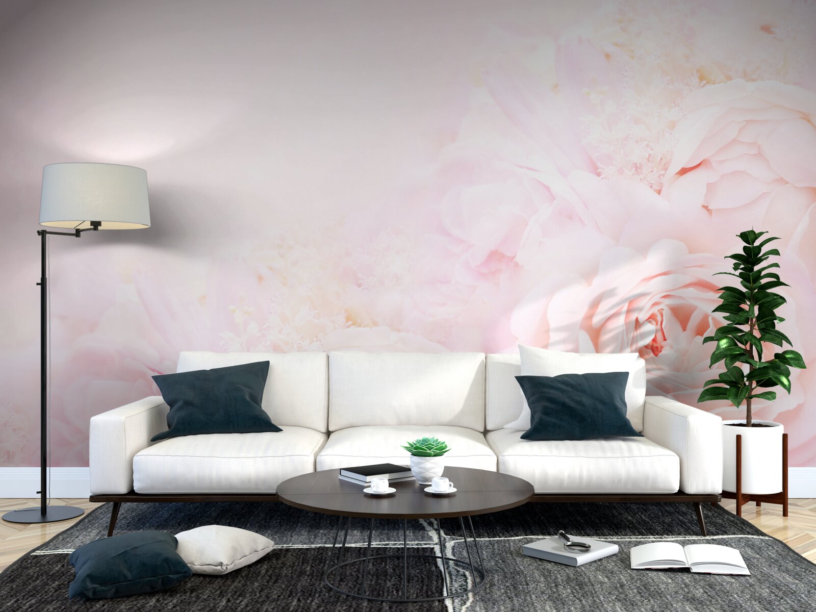 Fototapeta miękkie różowe kwiaty róży