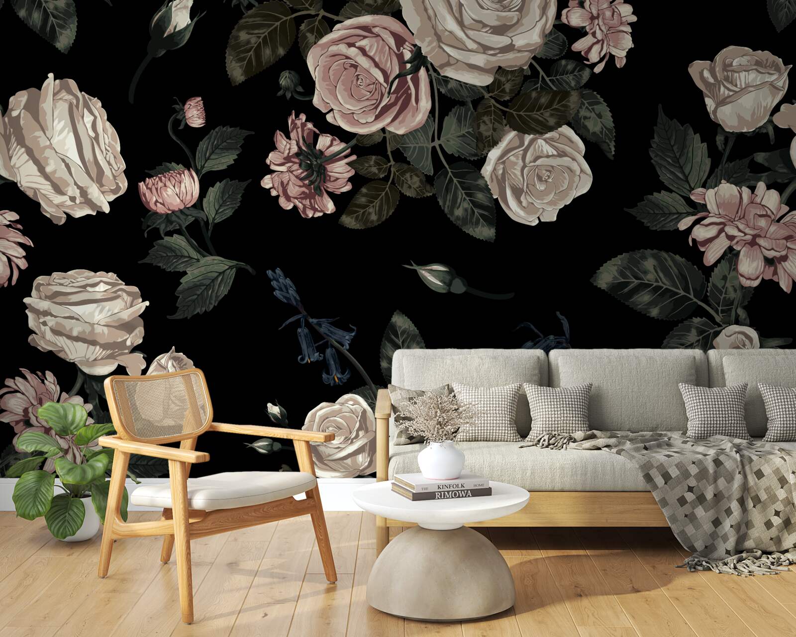 Fototapeta jasne pąki kontrastują z ciemnym tłem