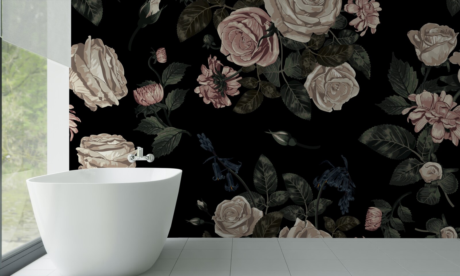 Fototapeta jasne pąki kontrastują z ciemnym tłem